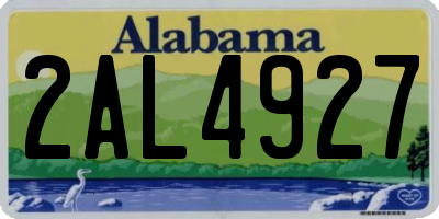 AL license plate 2AL4927