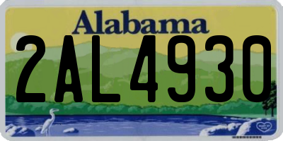 AL license plate 2AL4930