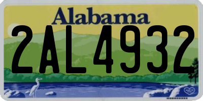 AL license plate 2AL4932