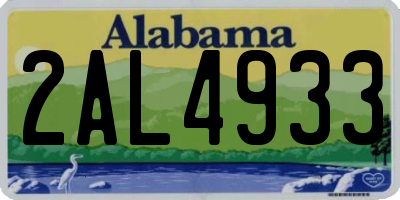 AL license plate 2AL4933