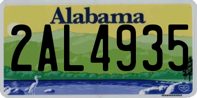 AL license plate 2AL4935