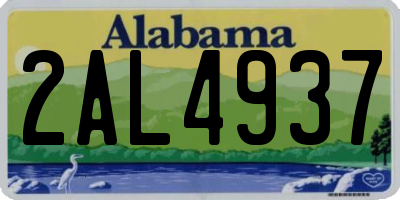 AL license plate 2AL4937