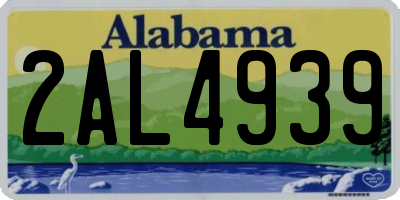 AL license plate 2AL4939