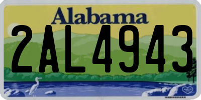AL license plate 2AL4943