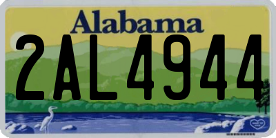 AL license plate 2AL4944