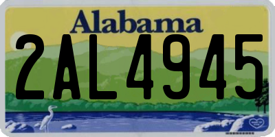 AL license plate 2AL4945