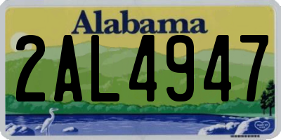AL license plate 2AL4947