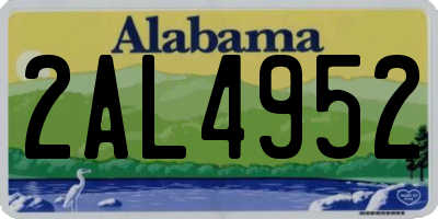 AL license plate 2AL4952