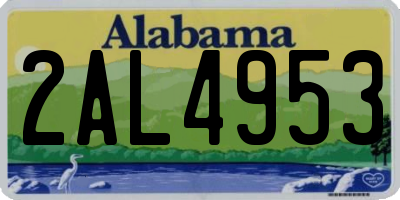 AL license plate 2AL4953