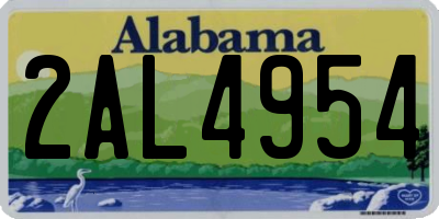 AL license plate 2AL4954