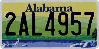 AL license plate 2AL4957