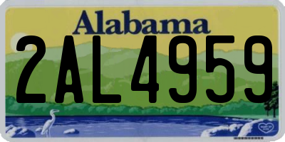 AL license plate 2AL4959