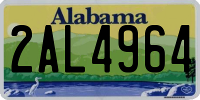 AL license plate 2AL4964