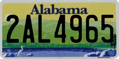 AL license plate 2AL4965