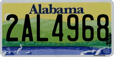 AL license plate 2AL4968