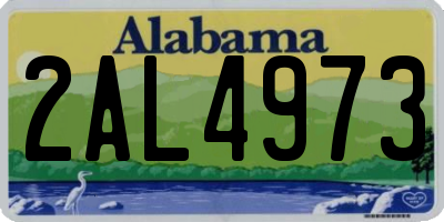 AL license plate 2AL4973