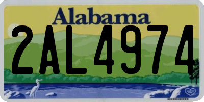 AL license plate 2AL4974