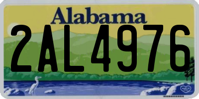 AL license plate 2AL4976