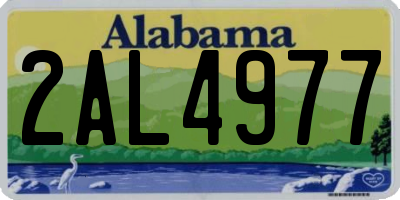 AL license plate 2AL4977