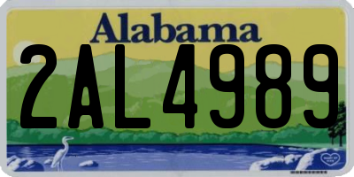 AL license plate 2AL4989
