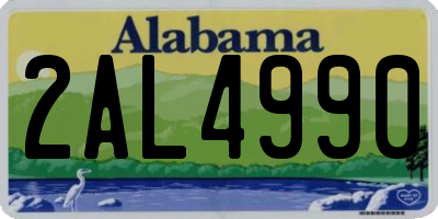 AL license plate 2AL4990