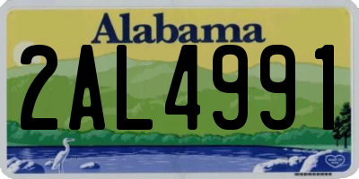 AL license plate 2AL4991
