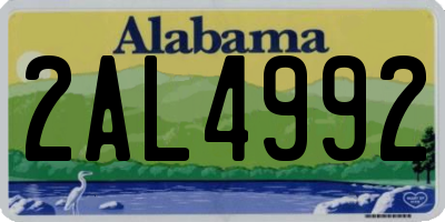 AL license plate 2AL4992