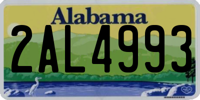 AL license plate 2AL4993