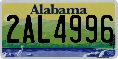 AL license plate 2AL4996