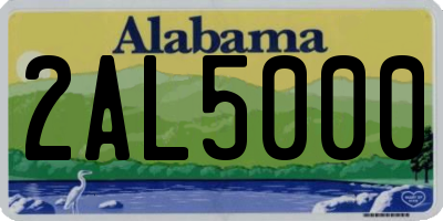 AL license plate 2AL5000