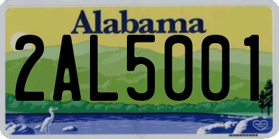 AL license plate 2AL5001