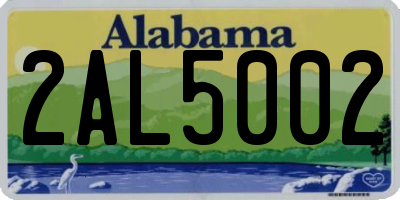 AL license plate 2AL5002