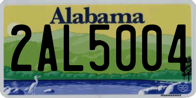 AL license plate 2AL5004