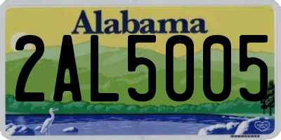 AL license plate 2AL5005