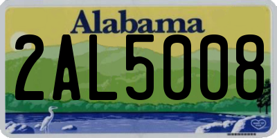 AL license plate 2AL5008