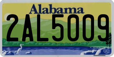 AL license plate 2AL5009