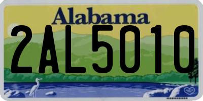 AL license plate 2AL5010