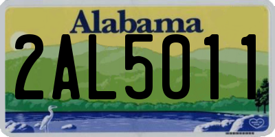 AL license plate 2AL5011