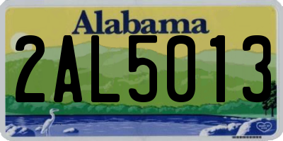 AL license plate 2AL5013