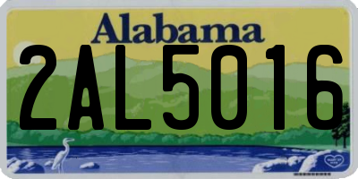 AL license plate 2AL5016