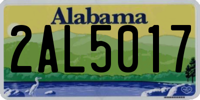AL license plate 2AL5017