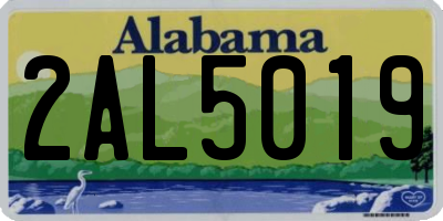 AL license plate 2AL5019