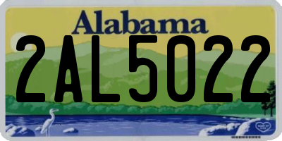 AL license plate 2AL5022