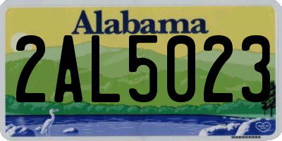 AL license plate 2AL5023
