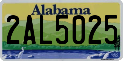 AL license plate 2AL5025