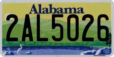 AL license plate 2AL5026