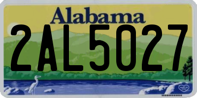 AL license plate 2AL5027