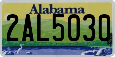 AL license plate 2AL5030