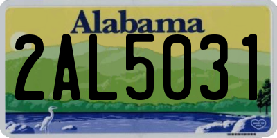 AL license plate 2AL5031