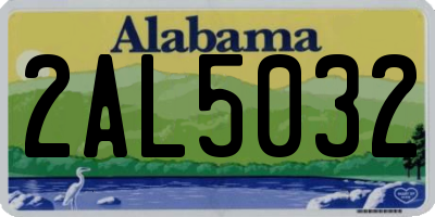 AL license plate 2AL5032